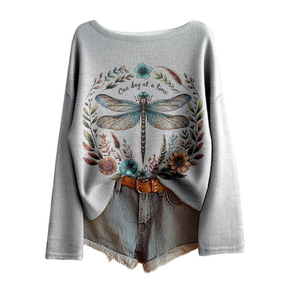 Women Sweaters Plus Size Vintage Boho Floral Print Long Sleeve Knit Tops 2025 Fall Casual Baggy Loose Comfy Blouses