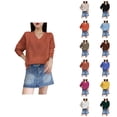 thumbnail image 1 of Women Sweaters, V Neck Sweaters for Women, Lightweight Knit Pullover Top, Long Sleeve Casual Fall Top for Everyday Style and Wear, 1 of 4
