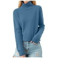 thumbnail image 1 of Women Sweaters Winter Clothing for women Stand Collar Neck Slim Sweaters Soft Warm Elastic Pullover Tops, 1 of 4