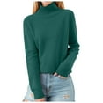 thumbnail image 1 of Women Sweaters Winter Clothing for women Stand Collar Neck Slim Sweaters Soft Warm Elastic Pullover Tops, 1 of 4