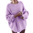 thumbnail image 1 of Women Sweaters Womens Fall Tops Winter Fashion Round Neck Drop Shoulder Loose Knitted Sweater for Women, 1 of 5
