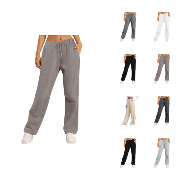 Women Sweatpants 2026 Fall Winter Fashion Drawstring Elastic High Waist Wide Leg Loose Casual Yoga Pants with Pockets