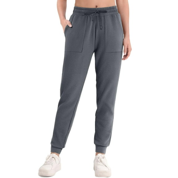 Women Sweatpants Cotton MIUOWANP Women'S Solid Color Overalls Women'S Casual High-Waisted Drawstring Pocket Sweatpants Dark Gray XXL