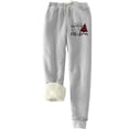 thumbnail image 1 of Women Sweatpants Pants Printed Workout Fleece Warmth Pants with Pockets Wide Leg Cargo Trousers Baggy Jogging High Waisted Tracksuit Bottoms, 1 of 2