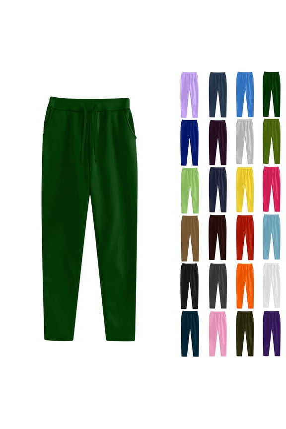 Women Sweatpants Sport Pants Casual Trousers Solid Color Large Size Running Fitness Sports Pants With Pockets