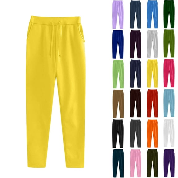 Women Sweatpants Sport Pants Casual Trousers Solid Color Large Size Running Fitness Sports Pants With Pockets