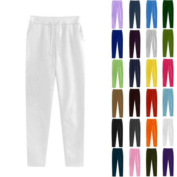 Women Sweatpants Sport Pants Casual Trousers Solid Color Large Size Running Fitness Sports Pants With Pockets
