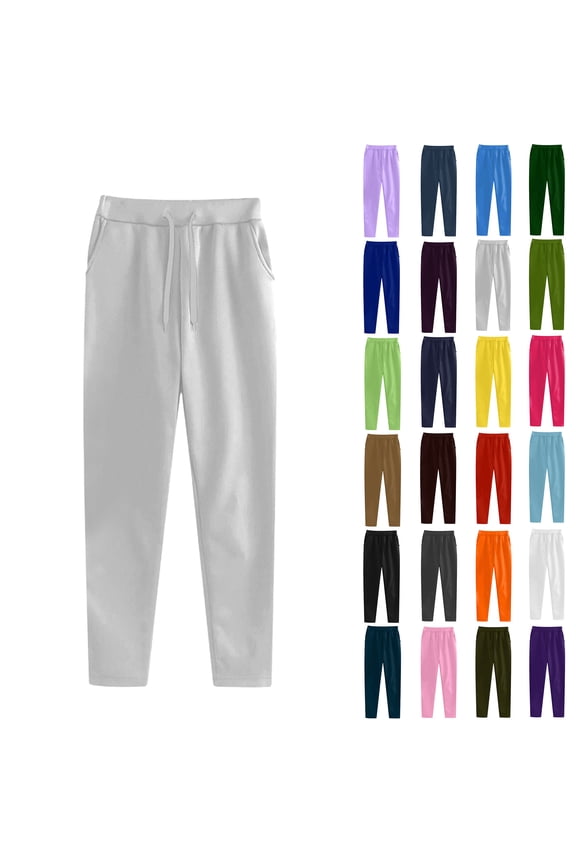 Women Sweatpants Sport Pants Casual Trousers Solid Color Large Size Running Fitness Sports Pants With Pockets