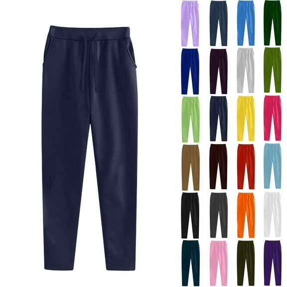 Women Sweatpants Sport Pants Casual Trousers Solid Color Large Size Running Fitness Sports Pants With Pockets