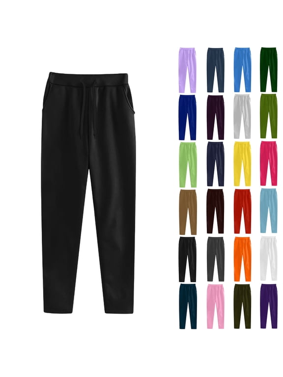 Women Sweatpants Sport Pants Casual Trousers Solid Color Large Size Running Fitness Sports Pants With Pockets