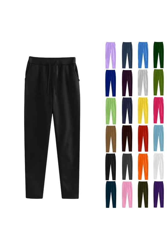 Women Sweatpants Sport Pants Casual Trousers Solid Color Large Size Running Fitness Sports Pants With Pockets