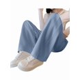 thumbnail image 1 of Women Sweatpants Wide Leg Drawstring Workout Casual Baggy Pants High Waist Blue XXL, 1 of 7