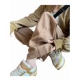 thumbnail image 1 of Women Sweatpants Wide Leg Drawstring Workout Casual Baggy Pants High Waist Khaki S, 1 of 8