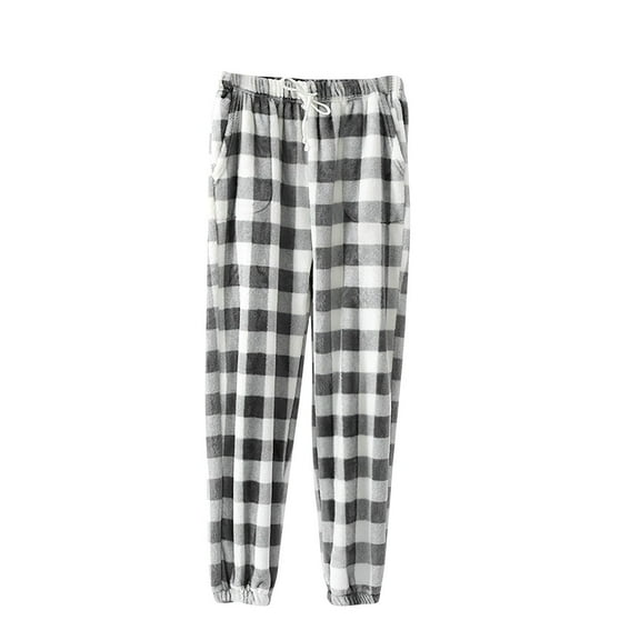 Women Sweatpants with Pockets MIUOWANP Women's Fashionable Checkered Straight Leg Casual Pants With Wide Legs Gray M