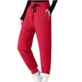 thumbnail image 1 of Women Sweatpants with Pockets MIUOWANP Women's Winter Warm Lined Sweatpants With Pockets Jogger Pants Villus Pants Red XXXXXL, 1 of 5
