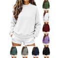 thumbnail image 1 of Women Sweatshirt Fall Waffle Pullover Tops Loose Casual Long Sleeved Lightweight Crewneck Fashion Travel Vacation Outfits, 1 of 9