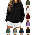 thumbnail image 1 of Women Sweatshirt Fall Waffle Pullover Tops Loose Casual Long Sleeved Lightweight Crewneck Fashion Travel Vacation Outfits, 1 of 9