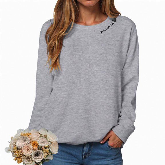 Women Sweatshirt Long Sleeve Crewneck Sweatshirt for Women Trendy Fall Winter Tops Pullover Grey,XL