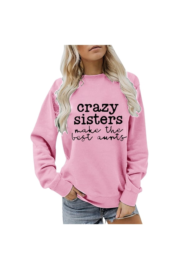 Women Sweatshirt Long Sleeve Sweatshirt for Women Pullover Pink Adult Crewneck Sweatshirt Womens Fall Sweatshirts 2025 Trendy Clothes