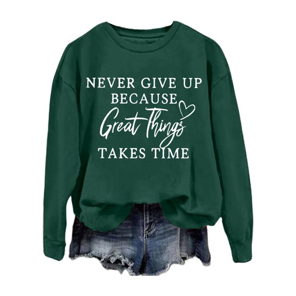 Women Sweatshirt Long Sleeve Sweatshirt for Womens Pullovers Green Sweat Shirt Womens Fall Sweatshirts 2025 Preppy Clothes Teen Girl