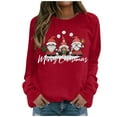 thumbnail image 1 of Women Sweatshirt Merry Christmas Round Collar Long Sleeve Print Easy Top Pullover, 1 of 4
