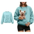 thumbnail image 1 of Women Sweatshirt With Pouch For Small Dog Fleece Pullover Pet Carrier Sweatshirt Fashionable Long Sleeve Oversized Pocket Pullover Sweater Fall Winter Clothes, 1 of 5