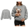 thumbnail image 1 of Women Sweatshirt With Pouch For Small Dog Oversized Pet Dog Holder Carrier Sweatshirt Fashionable Long Sleeve Oversized Pocket Sweatshirt for Women Fall Clothes, 1 of 5