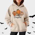 thumbnail image 1 of Women Sweatshirt Pumpkin Print Long Sleeve Casual Pocket Pullover Hoodie Thin Womens Hoodies Pullover Jacket Women Be Still Hoodies for Women Women Casual Sweatshirts Softy Sweat Shirt Womens Hoodies, 1 of 3