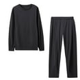 thumbnail image 1 of Women Sweatshirt Sets, Winter Warm Crew Neck Long Sleeve Shirts and Pants Set Solid Color Pullover Sweatsuits Elastic Waist Long Pants 2 Piece Fall Outfits Women’s Tracksuit Black, 1 of 8
