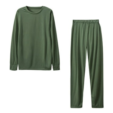Women Sweatshirt Sets, Winter Warm Crew Neck Long Sleeve Shirts and Pants Set Solid Color Pullover Sweatsuits Elastic Waist Long Pants 2 Piece Fall Outfits Women’s Tracksuit Green-1