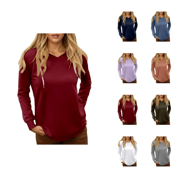 Women Sweatshirt Solid Color Sweatshirt Women's Hoodies For Everyday Comfort Classic Pullover With Hood For Casual Outings Versatile Style For Fall And Winter Ideal Pairing With Jeans And Pants