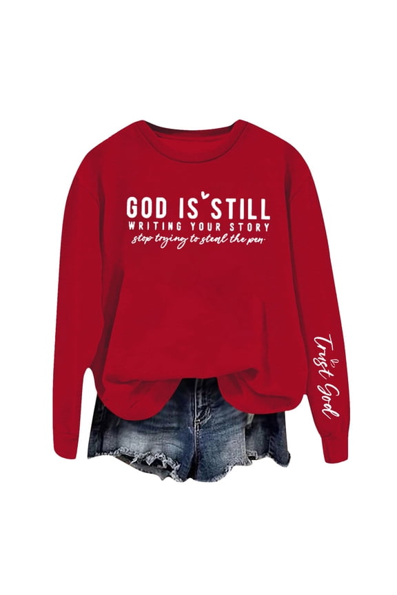 Women Sweatshirt Sweat Shirts Women Long Sleeve Oversized Pullover for Women Red Crewneck Sweatshirts Women'S Winter Fashion Comfy Clothes