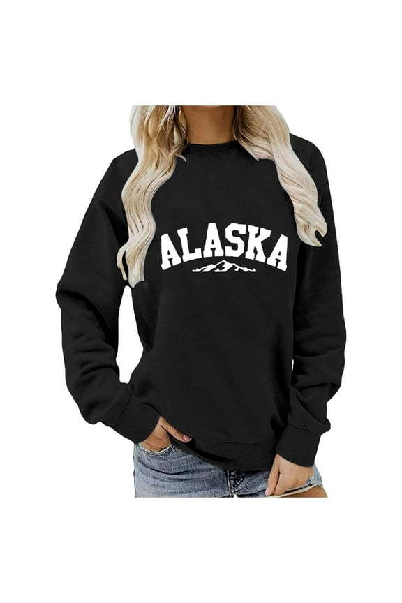 Women Sweatshirt Sweat Shirts Women Long Sleeve Pullover Tops for Women Black Cute Crewneck Sweatshirt Womens Clothing Fall Cute Sweatshirt