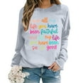 thumbnail image 1 of Women Sweatshirt Sweat Shirts Women Long Sleeve Pullover Women Light Gray Crewneck Sweatshirts Women Winter Clothes Daily Wear, 1 of 6