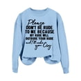 thumbnail image 1 of Women Sweatshirt Sweat Shirts Women Long Sleeve Pullovers for Women Light Blue Big and Tall Crewneck Sweatshirt Women Winter Clothes Street Style Clothes, 1 of 4