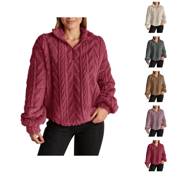 Women Sweatshirt Women's Solid Sweatshirt Trendy Double Pullover Zip Up Casual Sweatshirt For Women Men Comfortable Winter Fall Loungewear