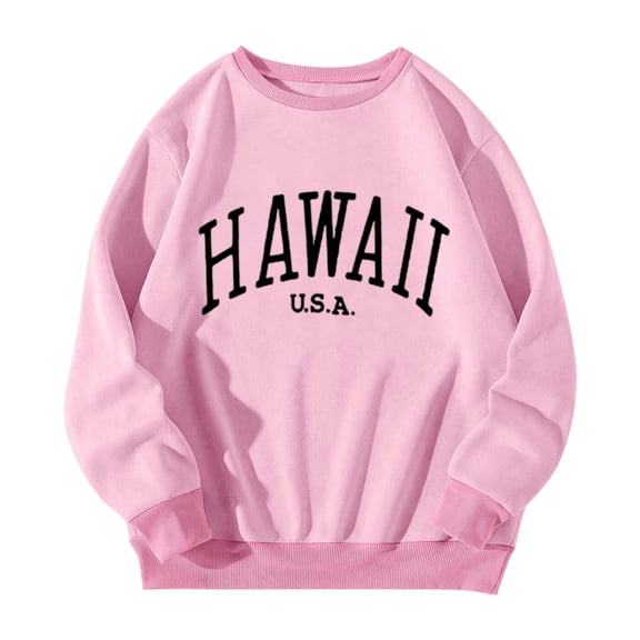 Women Sweatshirt Womens Long Sleeve Sweatshirt Women Pullover Pink Crewneck Sweatshirt Women Winter Fashion Teens Clothes