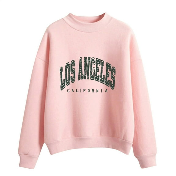 Women Sweatshirt Womens Long Sleeve Sweatshirt Womens Pullover Pink Crewneck Sweatshirts Winter Clothes Street Style