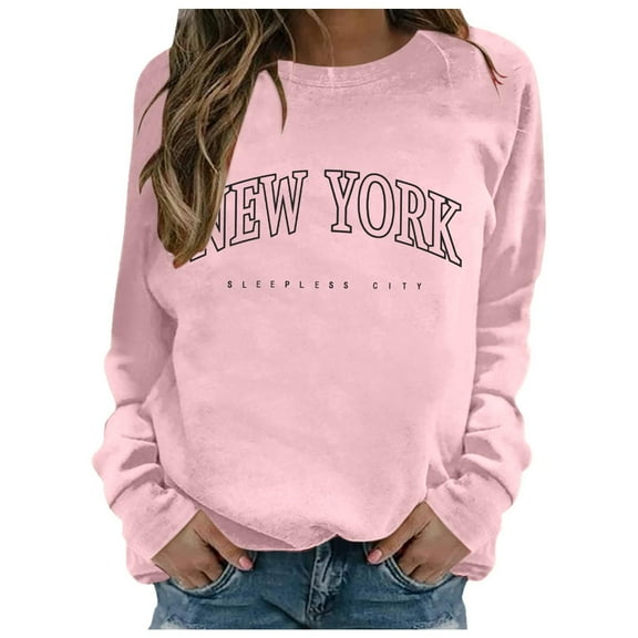Women Sweatshirt Womens Long Sleeve Sweatshirt Womens Pullover Pink Sweatshirts for Women Fall Clothing Trending Clothes