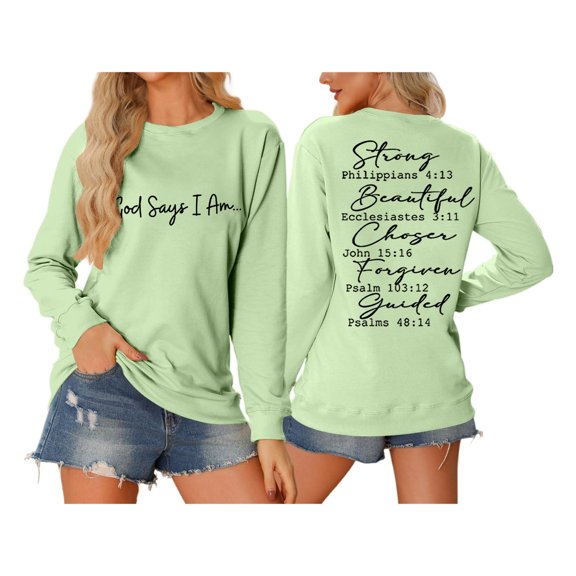 Women Sweatshirts Long Sleeve Sweatshirt Pullover Tops for Women Light Green Sweat Shirt Winter Clothes Sweatshirt Women Trendy