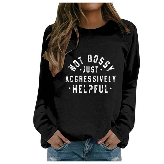 Women Sweatshirts Long Sleeve Sweatshirt for Women Long Sleeve Pullover Tops for Women Black Crewneck Sweatshirts Womens Clothing Fall Trendy Womens Clothes