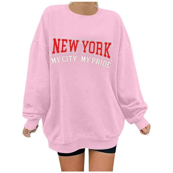 Women Sweatshirts Long Sleeve Sweatshirt Womens Pullover Tops Pink Women'S Crewneck Sweatshirts Winter Outfits for Women 2025 Trendy Women Fashion
