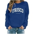 thumbnail image 1 of Women Sweatshirts Long Sleeve Sweatshirt for Womens Pullover Sweatshirt Blue Sweat Shirt Cute Winter Outfits for Womens Clothing, 1 of 5