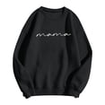 thumbnail image 1 of Women Sweatshirts Oversize Mama Letter Print Long Sleeve Crew Neck Casual Loose Workout Shirt Black, 1 of 4