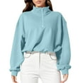 thumbnail image 1 of Women Sweatshirts Sweat Shirts Women Long Sleeve Zipper Sweatshirt Women Blue Big And Tall Crewneck Sweatshirt Fall/Winter Clothes for Women Sweatshirts for Women Trendy, 1 of 8
