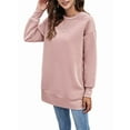 thumbnail image 1 of Women Sweatshirts Trendy Fleece Crewneck Sweatshirt Casual Loose Pullover Tops Comfy Fall Outfits Pink S, 1 of 9