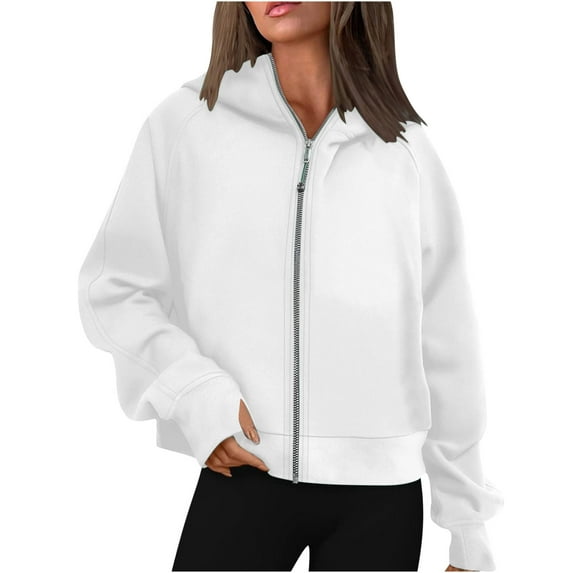 Women Sweatshirts Women Casual Loose Hooded Long Sleeve Zipper Solid Cardigan Blouse Hoodies Sweatshirt With Pocket Womens Oversized Sweatshirt Oversized Hoodies for Women Hoodies for Women