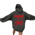 thumbnail image 1 of Women Sweatshirts Women’s Hooded Sweatshirt for Everyday Casual Loose Fit with Cute Letter Prints Comfortable Winter Ready Top for Ladies Dark Gray M, 1 of 7