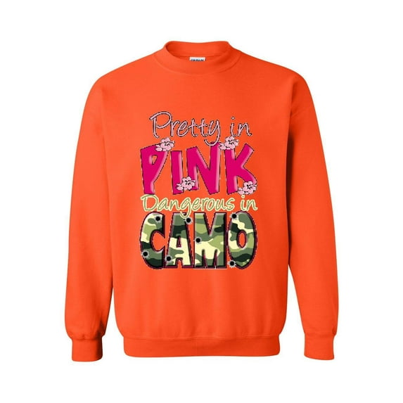 Women Sweatshirts and Hoodies - Pretty in Pink Dangerous in Camo