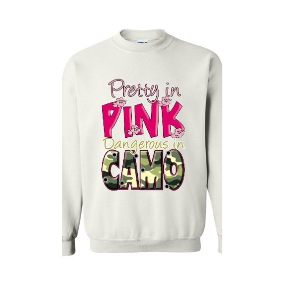 Women Sweatshirts and Hoodies - Pretty in Pink Dangerous in Camo
